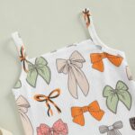 Toddler Baby Girl Summer Clothes Sleeveless Spaghetti Straps Dress Bow Print Cami Dress Slim Fit Dresses - Image 6