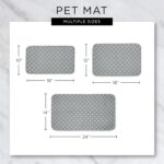 Bone Dry Embroidered Microfiber Cat Shape Pet Food & Water Placemat-Gray - Image 9