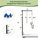 Ruiony Dog Grooming Arm with Clamp and Grooming Hammock, Adjustable Height 27"-42", Foldable Dog Grooming Table Arm with No-Sit Holder, Dog Grooming Stand for Small Medium Dogs at Home - Image 3