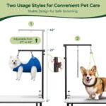 Ruiony Dog Grooming Arm with Clamp and Grooming Hammock, Adjustable Height 27"-42", Foldable Dog Grooming Table Arm with No-Sit Holder, Dog Grooming Stand for Small Medium Dogs at Home - Image 5