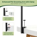 Ruiony Dog Grooming Arm with Clamp and Grooming Hammock, Adjustable Height 27"-42", Foldable Dog Grooming Table Arm with No-Sit Holder, Dog Grooming Stand for Small Medium Dogs at Home - Image 6