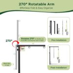 Ruiony Dog Grooming Arm with Clamp and Grooming Hammock, Adjustable Height 27"-42", Foldable Dog Grooming Table Arm with No-Sit Holder, Dog Grooming Stand for Small Medium Dogs at Home - Image 7