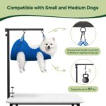 Ruiony Dog Grooming Arm with Clamp and Grooming Hammock, Adjustable Height 27"-42", Foldable Dog Grooming Table Arm with No-Sit Holder, Dog Grooming Stand for Small Medium Dogs at Home - Image 8
