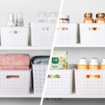 BINO | Plastic Storage Baskets Large - White | THE STABLE COLLECTION | Multi-Use Storage | Rectangular Cabinet Organizer | Baskets For Organizing with Handles | Home Office Organization and Storage - Image 5