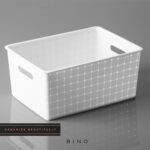 BINO | Plastic Storage Baskets Large - White | THE STABLE COLLECTION | Multi-Use Storage | Rectangular Cabinet Organizer | Baskets For Organizing with Handles | Home Office Organization and Storage - Image 6