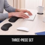 GORILLA GRIP Silky Memory Foam Keyboard Wrist Rest for Computer and Mouse, Ergonomic Typing Support Pad, Desk Office Supplies, Gaming Accessories, Hand & Arm Mousepad Cushion and Coaster Set, Black - Image 8