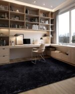 VEVOR Indoor Plush Area Rug, 8x10 ft Plush Carpet, Living Room Area Rug Fluffy with Triple-Layer Material, Soft Thick Pile Large Areas Rugs Shag for Bedroom, Lounge Area, Non-Shedding, Black - Image 6