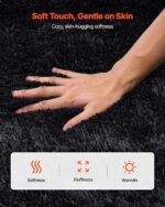 VEVOR Indoor Plush Area Rug, 8x10 ft Plush Carpet, Living Room Area Rug Fluffy with Triple-Layer Material, Soft Thick Pile Large Areas Rugs Shag for Bedroom, Lounge Area, Non-Shedding, Black - Image 8