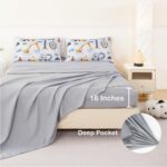 ANGIYUIN 5Pcs Yellow Construction Kids Comforter Set Full Size Rainbow Excavator Tractors Boys Bedding Set Soft Equipment Trucks Bed in A Bag with Sheets - Image 6