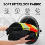 JHPAZUJA High Visibility Safety Hoodies Jacket for Men ANSI Class 2 Reflective Sweatshirt with Black kangaroo Pocket - Image 6