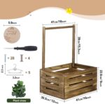 Snpwne Wooden Baby Shower Crate Closet, Baby Basket with Handle, Personalized Baby Gifts Basket, Storage Basket, Newborn Boy Girl Welcome Gift for New Mom Parents - Image 5