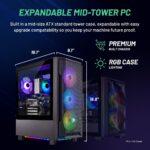 Skytech Gaming Shadow Gaming PC Desktop – Intel Core i5 12400F 2.5 GHz, NVIDIA RTX 3060 Ti, 1TB NVME SSD, 16GB DDR4 RAM 3200, 600W Gold PSU, 11AC Wi-Fi, Windows 11 Home 64-bit,Black - Image 10