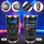 CAKKA Gamer Gifts, 8PCS Cool Gaming Gift Bulk Set Includes Tumbler Straw Beanie Socks Key Chain Thanks Card Gift Box, Christmas Gifts for Teen Teenage Boys Men Idea - Image 4