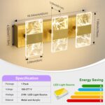 NADOSA Modern LED Bathroom Light Fixtures Dimmable 3-Light Gold Vanity Light, 5CCT Adjustable Lighting Fixture Vanity Lights Over Mirror, Smoked Acrylic LED Vanity Lights for Bathroom - Image 6