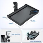 KDD Under Desk Organizer - 360° Rotating Clamp-On Tray with Headphone Hook, Phone & Tablet Holder, Cup Holder, and Cable Management - No Drilling Desk Storage Accessories for Office and Home - Image 7