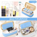 KPX Big Capacity Pencil Pen Case Bag with Zipper Office College School Storage Large Capacity Bag Pouch Holder Box Organizer Colorful (Light Blue) - Image 5