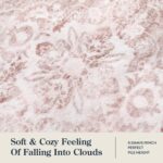 Lahome Pink Rugs for Bedroom Girls,Cute Nursery Rug Boho Area Rugs 5x7,Floral Living Room Rug Carpet Ultra-Thin Soft Washable, Kids Rugs for Playroom Baby Room Decor Dorm (Pink, 5'X7') - Image 8