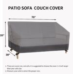 Easy-Going Outdoor Sofa Cover Heavy Duty Patio Furniture Loveseat Couch Bench Cover Windproof Durable (70Wx38Dx35H inch, Gray/Dark Gray) - Image 7