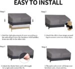 Easy-Going Outdoor Sofa Cover Heavy Duty Patio Furniture Loveseat Couch Bench Cover Windproof Durable (70Wx38Dx35H inch, Gray/Dark Gray) - Image 8