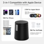 15W Max Wireless Charger Fast Charging, 3 in 1 Charging Station for iPhone 16 15 14 13 12 Pro/Max/Plus Charger, Magnetic Travel Charger for iWatch and AirPods - Image 3