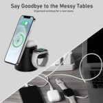 15W Max Wireless Charger Fast Charging, 3 in 1 Charging Station for iPhone 16 15 14 13 12 Pro/Max/Plus Charger, Magnetic Travel Charger for iWatch and AirPods - Image 4