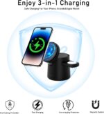15W Max Wireless Charger Fast Charging, 3 in 1 Charging Station for iPhone 16 15 14 13 12 Pro/Max/Plus Charger, Magnetic Travel Charger for iWatch and AirPods - Image 6