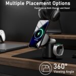 15W Max Wireless Charger Fast Charging, 3 in 1 Charging Station for iPhone 16 15 14 13 12 Pro/Max/Plus Charger, Magnetic Travel Charger for iWatch and AirPods - Image 7