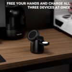 15W Max Wireless Charger Fast Charging, 3 in 1 Charging Station for iPhone 16 15 14 13 12 Pro/Max/Plus Charger, Magnetic Travel Charger for iWatch and AirPods - Image 8