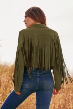 PRETTYGARDEN Women's Fringe Faux Suede Leather Jackets Fall Fashion 2026 Tassel Motorcycle Cropped Coats - Image 10