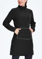 Willit Women's Fleece Dress Sweatshirt Thermal Long Pullover Polar Winter Dress with Pocket - Image 6