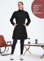 Willit Women's Fleece Dress Sweatshirt Thermal Long Pullover Polar Winter Dress with Pocket - Image 7