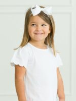RuffleButts Baby/Toddler Girls Short Sleeve Scallop Tee Shirt - Image 4