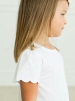 RuffleButts Baby/Toddler Girls Short Sleeve Scallop Tee Shirt - Image 5