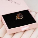 TaYolnFaSo Natural Tiger Eye/Rose Quartz Ring 18K Gold Plated Round Halo Rings Tiger's Eye/Rose Quartz Jewelry Valentine's Day Gift for Women Size 6-8.5 - Image 6
