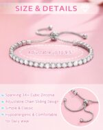 Eryuor Cubic Zirconia Tennis Bracelet for Women Christmas Anniversary Valentines Birthday Gifts for Daughter Wife Girlfriend Her - Image 4