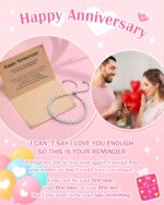 Eryuor Cubic Zirconia Tennis Bracelet for Women Christmas Anniversary Valentines Birthday Gifts for Daughter Wife Girlfriend Her - Image 7