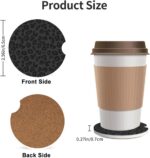 GACCAP Car Coasters for Cup Holders, 2 Pack Absorbent Ceramics Anti Slip Universal 2.56 Inch Car Cup Coaster for Women Men, Car Interior Accessories - Black Leopard Cheetah Print - Image 4