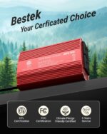 BESTEK Power Inverter DC 12V to AC 110V - 300W Car Plug Adapter Outlet with 4.8A Dual USB Fast Charging Port - Car Charger Cigarette Lighter Adapter for Phone, Laptop on Road Trip - Aluminum Housing - Image 9