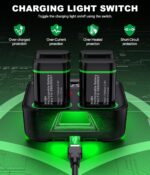 Charger with 4x4800mWh Rechargeable Battery Pack for Xbox One/Xbox Series X|S Controllers, X-Series X Controller Battery Charging Station for X1/ S/X/Elite(4 Packs) - Image 6