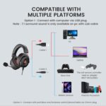 EKSA E900 Pro USB Gaming Headset for PC - Computer Headset with Detachable Noise Cancelling Mic, 7.1 Surround Sound, 50MM Driver - Headphones with Microphone for PS4/PS5, Xbox One, Laptop, Office - Image 7