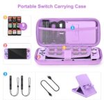 Younik Switch Accessories Bundle, 17 in 1 Purple Switch Accessories Kit for Girls Include Switch Carrying Case, Adjustable Stand, Protective Case for Switch Console & J-Con - Image 3