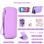 Younik Switch Accessories Bundle, 17 in 1 Purple Switch Accessories Kit for Girls Include Switch Carrying Case, Adjustable Stand, Protective Case for Switch Console & J-Con - Image 5