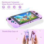 Younik Switch Accessories Bundle, 17 in 1 Purple Switch Accessories Kit for Girls Include Switch Carrying Case, Adjustable Stand, Protective Case for Switch Console & J-Con - Image 6
