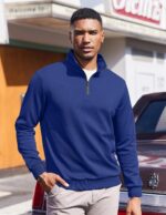 COOFANDY Mens Quarter Zip Pullover Sweatshirts Lightweight Long Sleeve Mock Neck Sweater Polo - Image 5