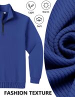 COOFANDY Mens Quarter Zip Pullover Sweatshirts Lightweight Long Sleeve Mock Neck Sweater Polo - Image 6