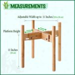 Dog Bowl Stand for Large Breed - 14-inch High, Adjustable Sideways to Fit Various Sizes of Pet Food/Water Bowls, Slow Feeders, and Drink Fountains - Bamboo - Image 3