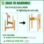 Dog Bowl Stand for Large Breed - 14-inch High, Adjustable Sideways to Fit Various Sizes of Pet Food/Water Bowls, Slow Feeders, and Drink Fountains - Bamboo - Image 5