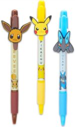 Pokemon 3 Packs Pens with Rubber Character Clip (Pikachu, Lucario and Eevee) - Image 3