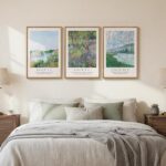 Framed Christian Wall Art Set of 3, Psalm Bible Verse Canvas Prints with Monet Style Landscape Paintings, Scripture Artwork for Living Room Bedroom Office, 16x24 Inch - Image 3