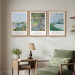 Framed Christian Wall Art Set of 3, Psalm Bible Verse Canvas Prints with Monet Style Landscape Paintings, Scripture Artwork for Living Room Bedroom Office, 16x24 Inch - Image 4